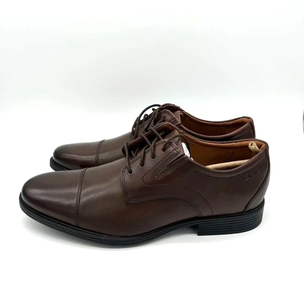 Clarks Whiddon Cap Men's Shoes Brown US 9.5 M Mahogany‎ Leather Dress ( No Box)
